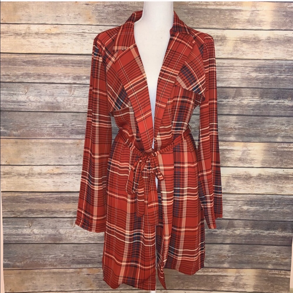 PLAID DUSTER TRENCH
